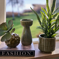 Speedtsberg Vase med Riller Ø10x20cm Keramik Grøn