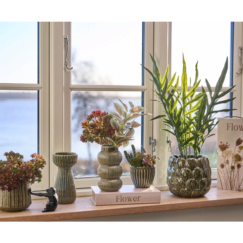 Speedtsberg Vase med Riller Ø11x18cm Keramik Grøn