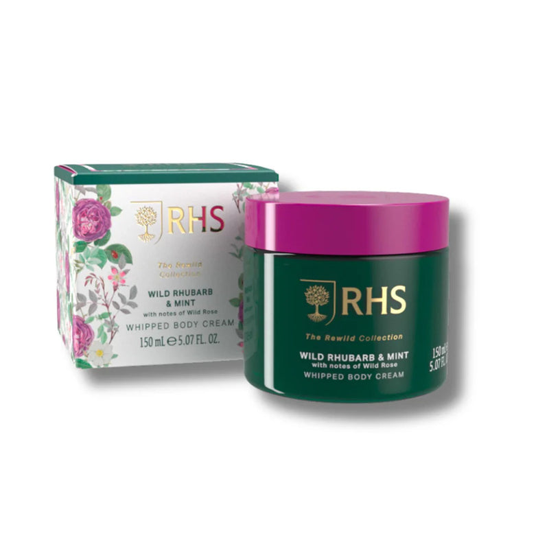 RHS The Rewild Collection Wild Rhubarb & Mint Whipped Body Cream 300ml