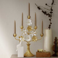 Bungalow Candelabra Flora Golden 35x47cm