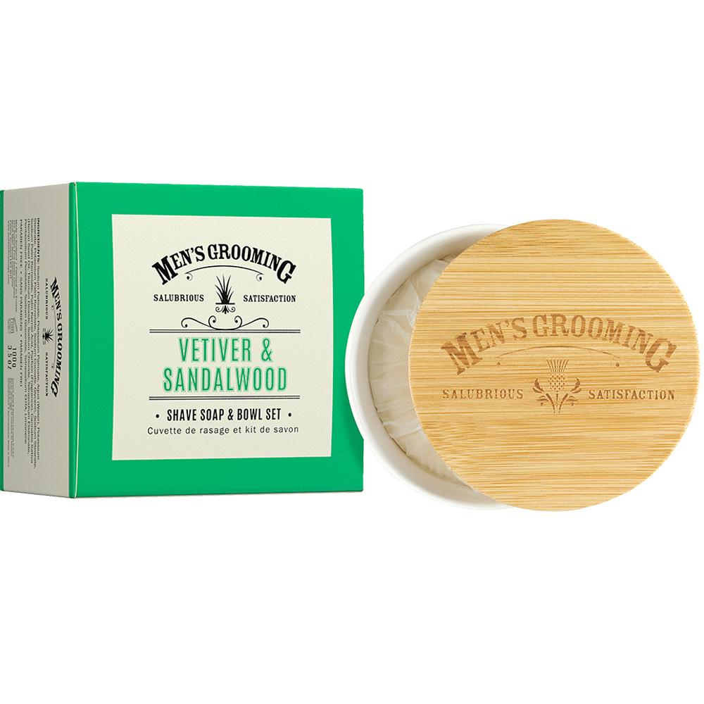 Barbersæbe & skål Vetiver & Sandalwood 100g - Barbersæbe & 