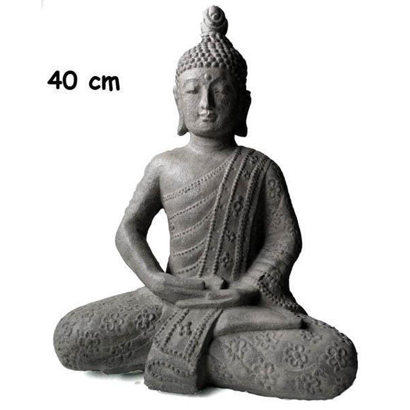 Buddha flower grey 40 cm - Buddha figur