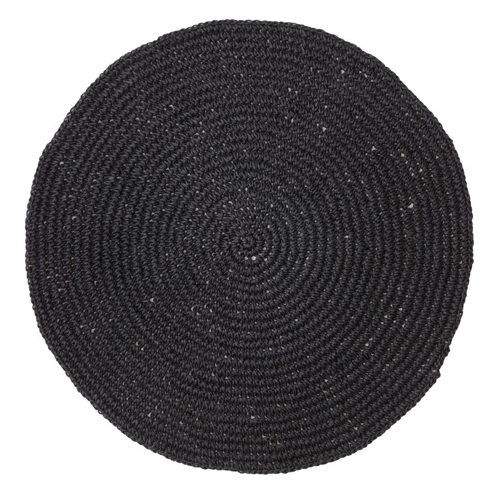 Bungalow Placemat Round Twisted Black