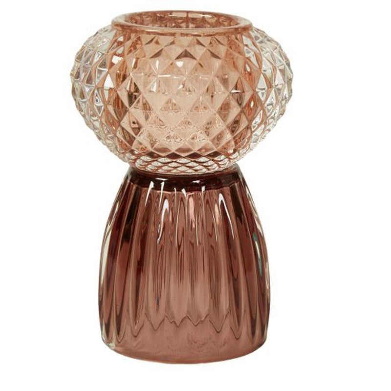 Glas Fyrfadssstage - Lille vase Ø 9x14 cm Rød