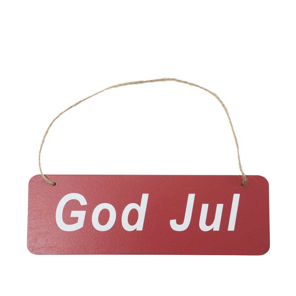 God Jul skilt 21x7cm - Julepynt