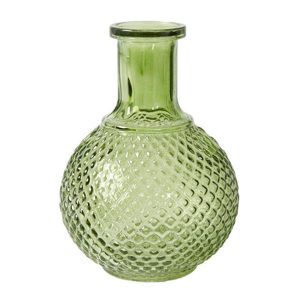 Grøn Glas vase 10x16cm