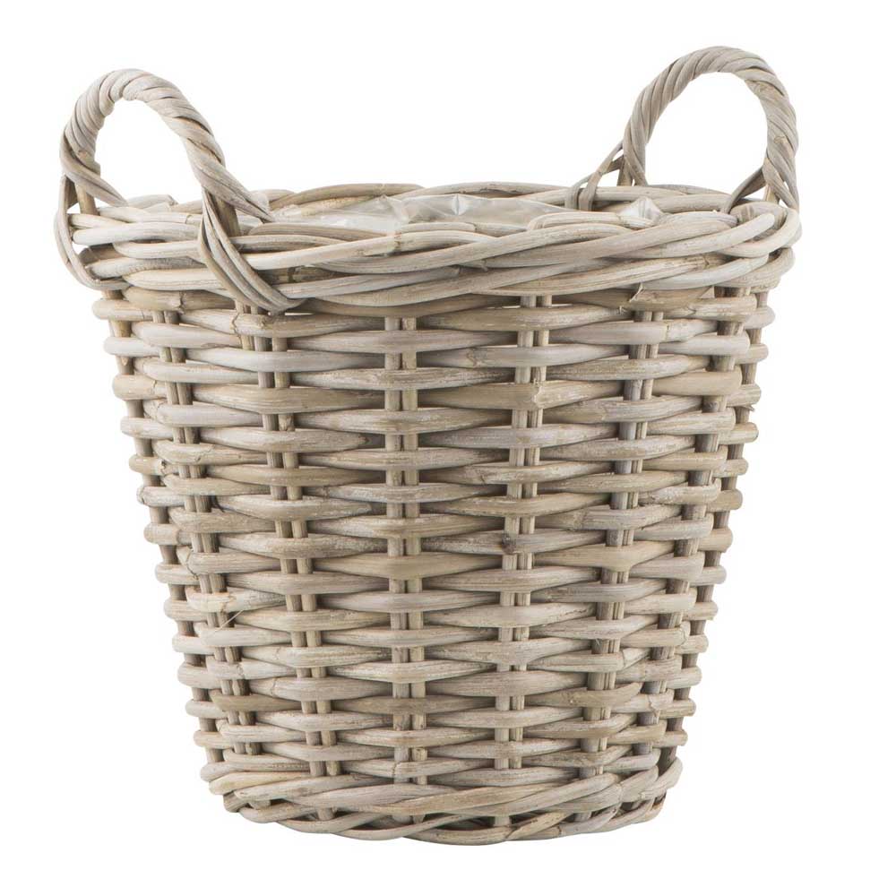 Ib Laursen Kurv Rattan m/ Plast Indvendig 29x30x33cm