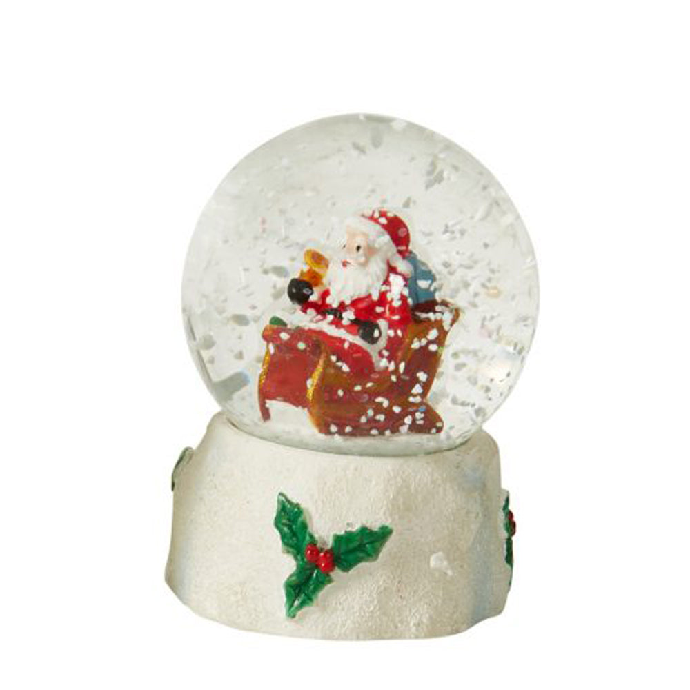 Jule vandkugle med sne julemand H6cm poly - Julepynt
