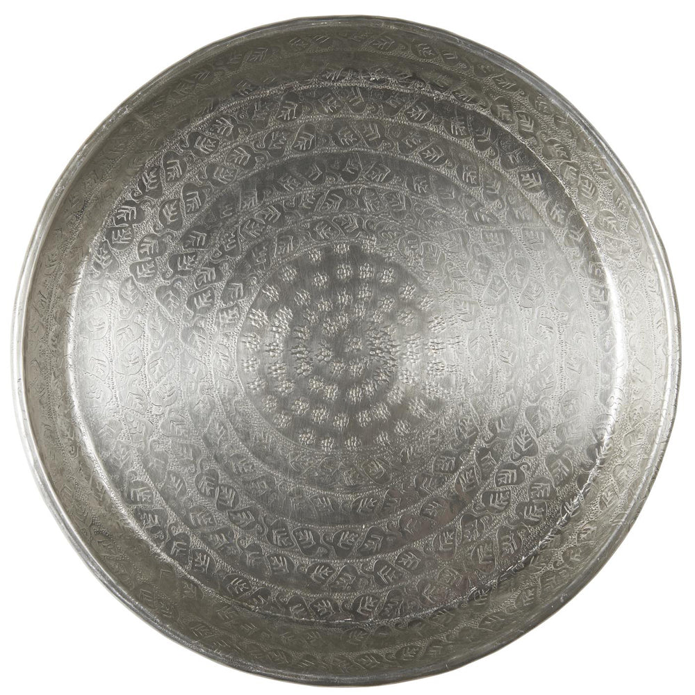 Ib laursen Metal bakke med mønster antik sølvfinish Ø30cm