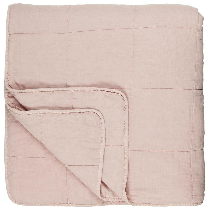 Quiltet sengetæppe rose shadow 240x240cm - Sengetæppe
