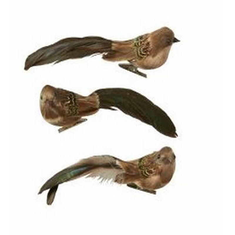 Speedtsberg fugl paa klips natur groen 15cm