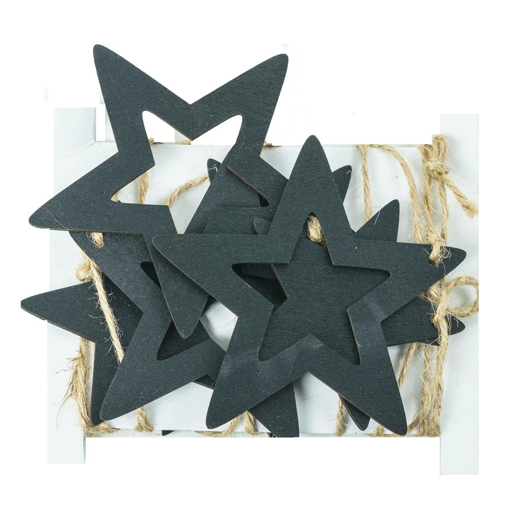 Tobi stjerne guirlande sort træ 200cm - Julepynt