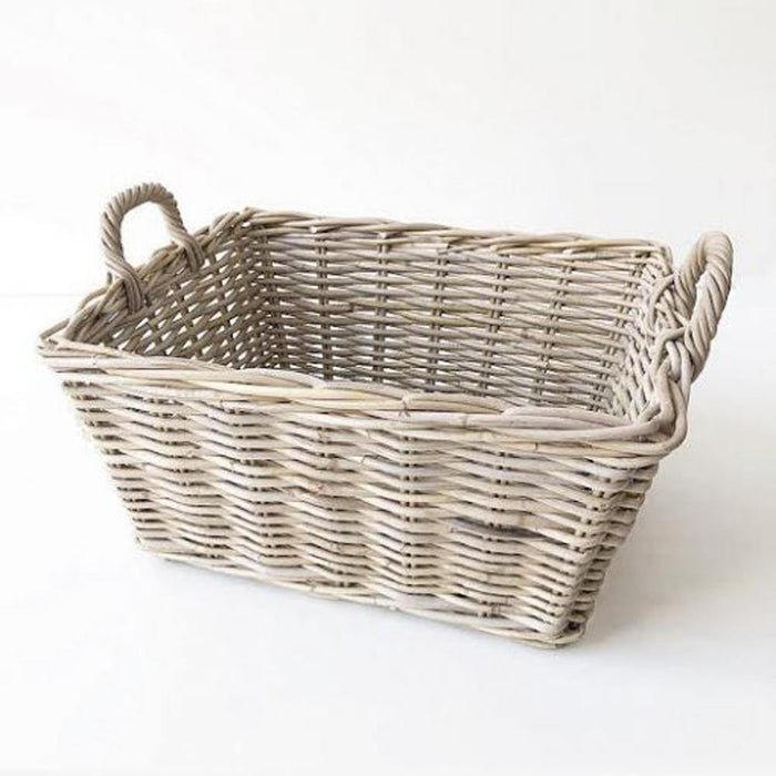 Tøjkurv Grå rattan 40x50x25cm